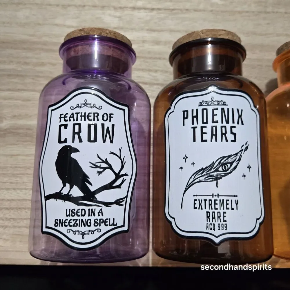 Halloween Plastic Potion Bottle Set Of 4. Apothecary Core Halloween Core